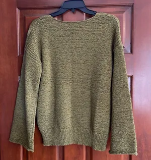 J. Crew flare sleeve swing sweater in Olive Green size M thumbnail 6