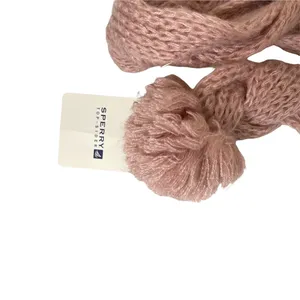 Sperry Top-Sider Womens Scarf 90" Length Knit Ball On‎ Ends Pink OSFM thumbnail 2