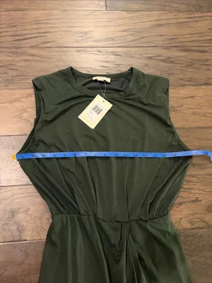 New With Tags Elan Front Slit Dark Green Midi Dress Sz S thumbnail 10