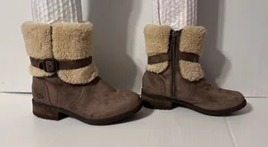 UGG SN 1006039 brown suede sheepskin-lined winter boots women size 8 thumbnail 1