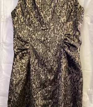 Ann Taylor Elegant Black Lace Dress Cocktail nude underlay thumbnail 1