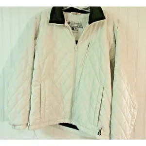 Columbia Jacket Vertex Off White With Black Collar Size Medium thumbnail 1