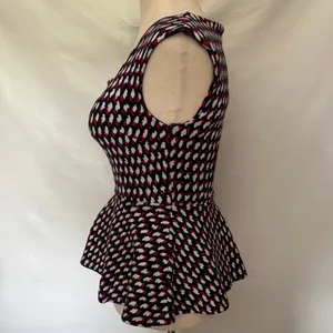 Eri Ali Effie Peplum Womens Top Sz XS Office Coquette Mod Knit Anthropologie thumbnail 5