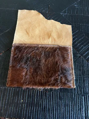 Vintage Canoe Hair-On-Hide Leather Envelope Clutch – Western Boho NEW thumbnail 2