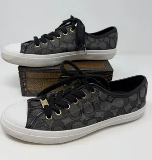 Coach Empire Signature Jacquard Low Top Sneakers Black Charcoal A00248 SIZE 7.5 thumbnail 1
