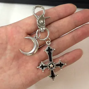 Moon Cross Keychain Charm for Men Women Car Keychain Key Ring Bag Charm thumbnail 4