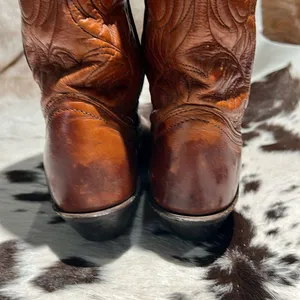 Vintage Real Leather Cowboy Boots Festival Rave Burning‎ Man T1 thumbnail 8
