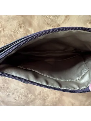 Coach Plum Purple Pebbled Leather Wristlet Pouch Zip Clutch thumbnail 5