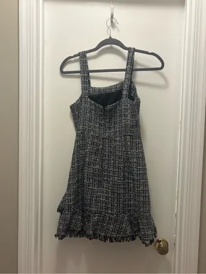 Bloomingdales Aqua Black & White Mini Dress thumbnail 2
