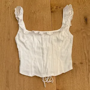 White Fox Boutique - Betting On Us Lace Up Back Bustier in White thumbnail 1