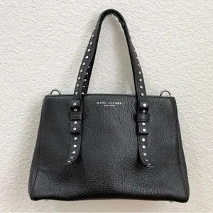 MARC JACOBS Mini T Tote Stud Black Pebbled Leather Crossbody Bag NO STRAP thumbnail 5