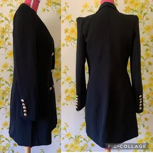 Womens Black Double Breasted Blazer Dress Size M thumbnail 3