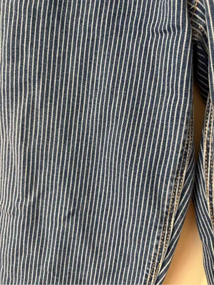 NWT American Eagle High-Rise Baggy Straight Pinstripe Denim Blue Jeans Size 000 thumbnail 5