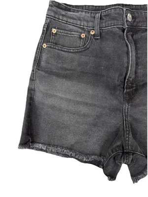 (C9) American Eagle High Rise ’90s Boyfriend Denim Shorts Black 8 Distressed thumbnail 2