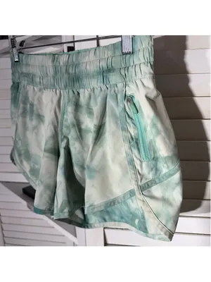 Lululemon track shorts V “4” diamond white washed marsh green athleisure sz 4 thumbnail 10