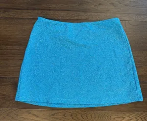 VICTORIA'S SECRET Blue Swim Shimmer Cover Up Mini Skirt Size Medium - C27-111 thumbnail 1