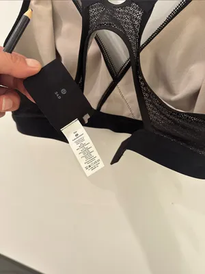 Lululemon Awake To Lace Bra 34D Black Barely Beige Wireless Sports Bra W2AQVS thumbnail 13