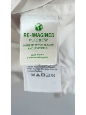 J Crew Classic Fit Ruffle Collar Shirt White Cotton Button Blouse Size 8 thumbnail 6