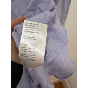 Anthropologie‎ Lavender Purple Ruffle V-Neck Cotton Slub Peplum Blouse Top thumbnail 3
