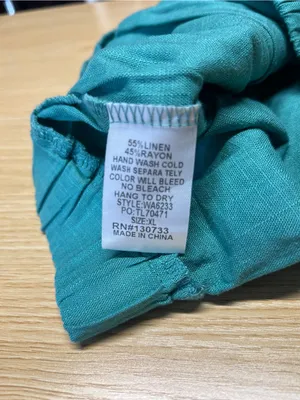 Umgee USA Teal Linen Blend Scallop Hem Shorts Size XL NWT thumbnail 7