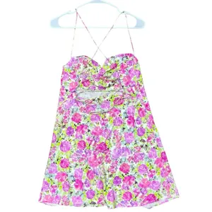 For Love and Lemons Paulina Pink Floral Mini Dress Size Small NWT thumbnail 4