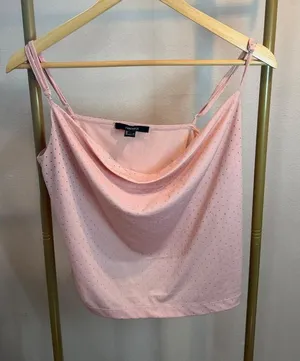 L Forever 21 Pink Cropped Cami Adjustable Straps Small thumbnail 1
