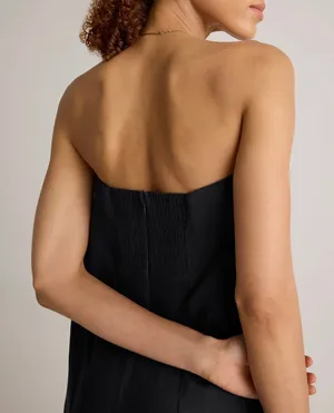 Quince 100% Linen Strapless Maxi Dress - Black thumbnail 7