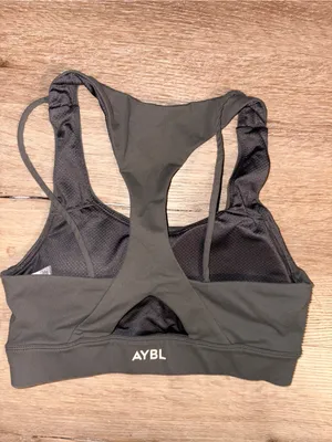 AYBL Racerback Sports Bra with Mesh Back Panel thumbnail 2