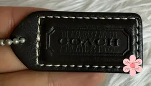 y2k 2" COACH Dark Brown Vintage Fob Bag Charm Hang tag Hangtag thumbnail 1
