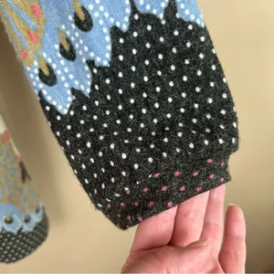 Shana K Dark Gray Pink Polka Dot Floral Turtleneck Shift Dress Small Retro thumbnail 7