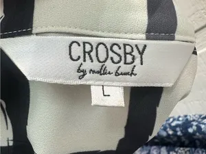 Crosby Black and White Button Down Dress Size Large EUC thumbnail 14