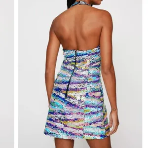 Nasty Gal- Premium Marble Sequin Asymmetric Mini Dress thumbnail 3