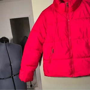 Zenana Womens Size Large Red Puffer Jacket Full Zip Pockets Long Sleeve QJ-1350Y thumbnail 6