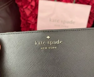 Kate Spade New Staci Large Slim Bifold Wallet Saffiano Leather Black NWT thumbnail 5