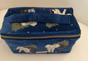 Velvet makeup bag Blue thumbnail 1