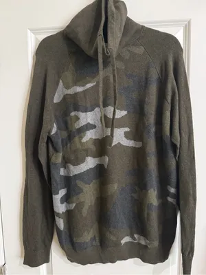 Express Camo Cowl Neck 100% Cotton Sweater NWT L thumbnail 5