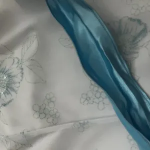 Vintage Y2K Finesse White And Blue Floral sparkle Dress thumbnail 8
