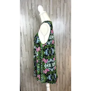 Show Me Your Mumu Women's Small Garrett Green/Pink‎ Floral Sleeveless Mini Dress thumbnail 6