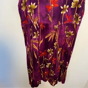 Vintage Caribou Women's Size Medium Sleeveless Dress Purple Tropical Floral 6203 thumbnail 9