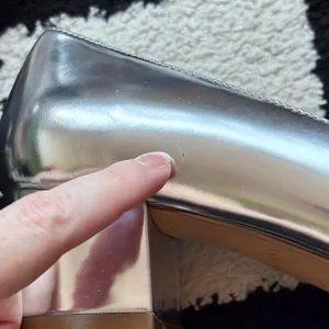 Ann Taylor Silver Mary Jane Block Heels Pointed Toe 6 thumbnail 7