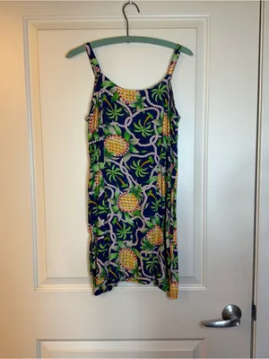 Mango Moon Tropical Pineapple Sun Dress Size Large thumbnail 4