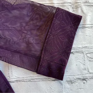 R & M Richards Vintage Open Front Top Duster Sheer Purple Long Sleeve XL Loose thumbnail 12