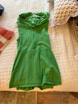 Free People Movement Court Sport Green Sleeveless Hot Shot Hooded Skortsie thumbnail 4