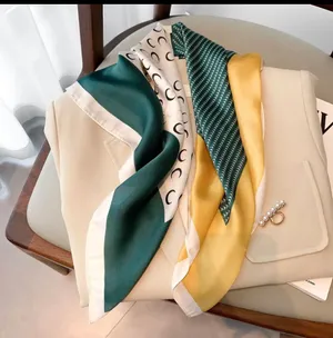 Silk Scarf, wraps Head Handkerchief Green thumbnail 2