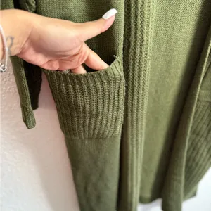 Poof Apparel Cardigan Elegant Olive Women's Size S thumbnail 4