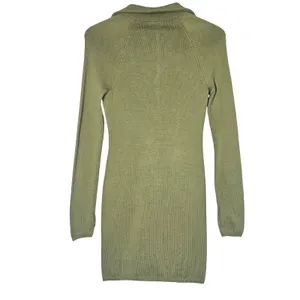 Song of Style Olive Green Knit Mini Dress Long Sleeve Full Zip‎ Up Sz S thumbnail 7