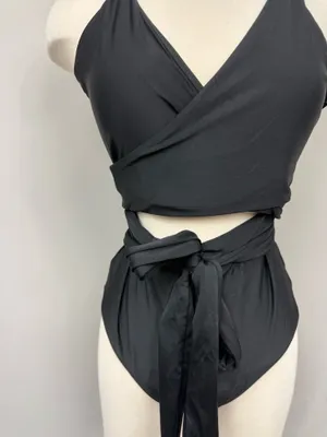 Aerie Black Wrap One Piece Swimsuit thumbnail 3