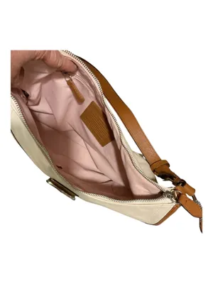 Coach Soho Leather Shoulder Bag Cream Nutmeg Brown Flap Buckle F19580 never used thumbnail 5