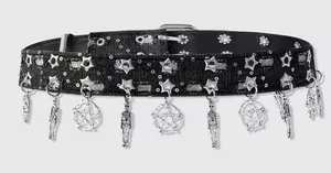 Black and Silver Embellished Women's Belt thumbnail 1