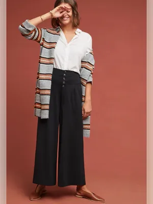 Anthropologie Ettawa Lucerne Wide Leg Pants Black XS thumbnail 2
